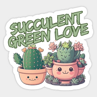 Gardening - Succulent green love Sticker